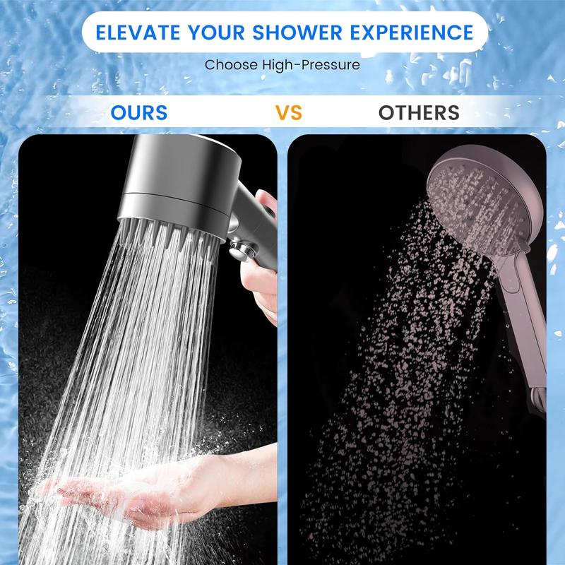 FEELSO Filtered Shower Head with Handheld, High Pressure Water Flow Multiple Modes,Power Wash for Hard Water, with ON/OFF Switch for Pets Bath