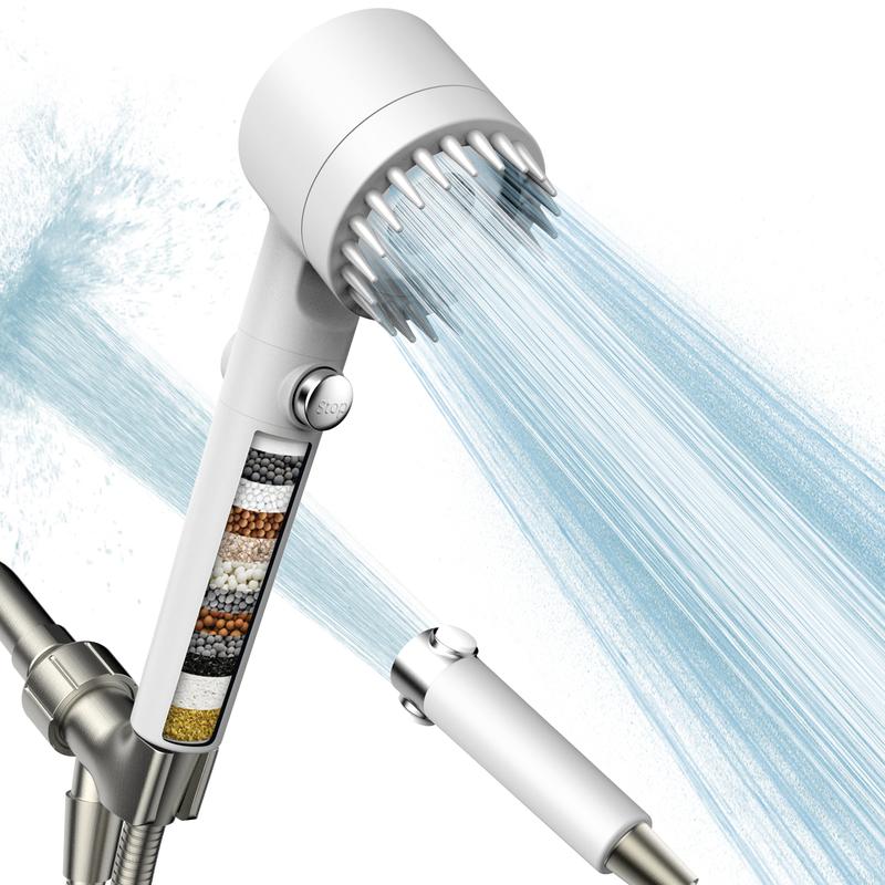 FEELSO Filtered Shower Head with Handheld, High Pressure Water Flow Multiple Modes,Power Wash for Hard Water, with ON/OFF Switch for Pets Bath